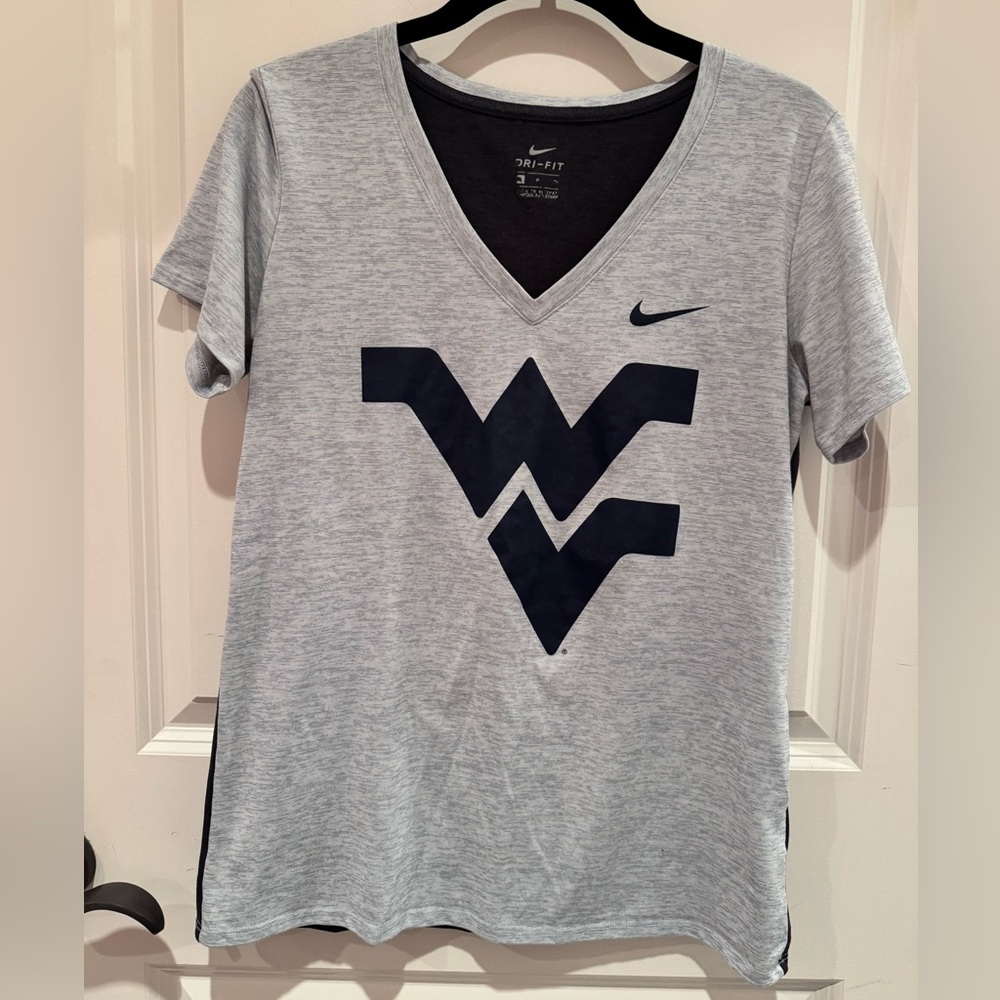 Nike Women's Heather Gray V-Neck WVU Tee